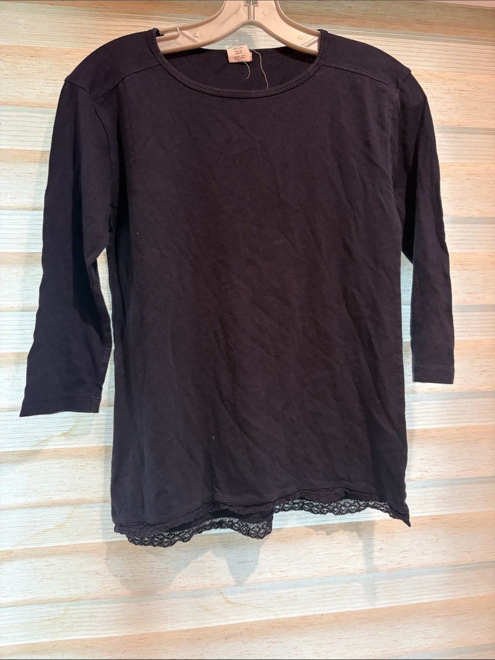 Crewcuts Navy Long Sleeve Tee with Lace Hem